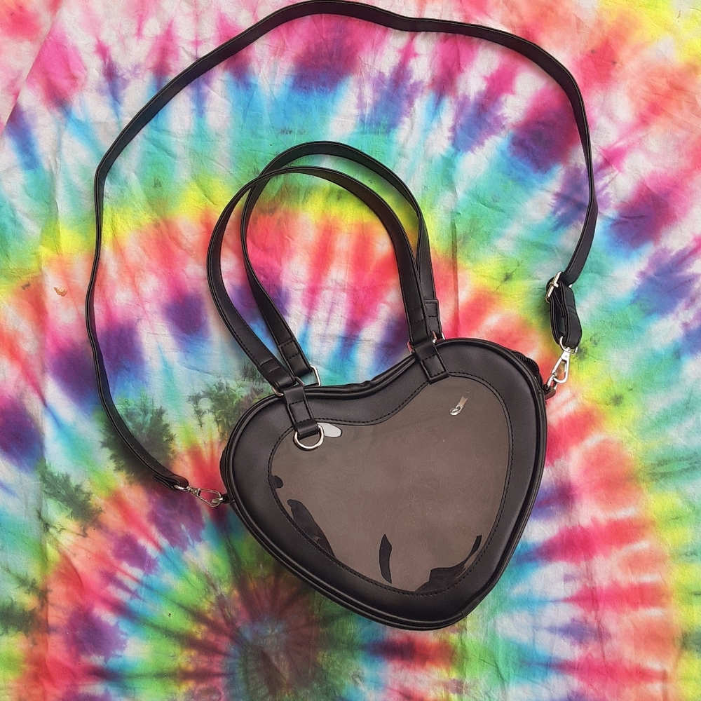Sold. Dolls Kill clear heart purse - Picture 2 of 7